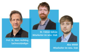 Bild mit Fotos von Prof. Marc Helbling, Dr. Fabian Gülzau und Alex Wittlif